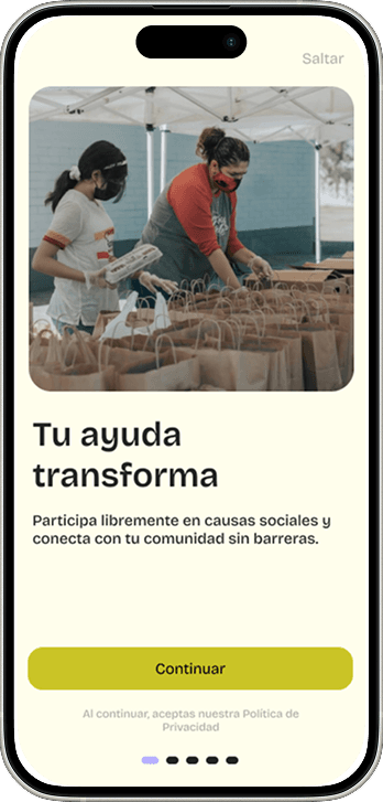 Voluntee — pantalla 1